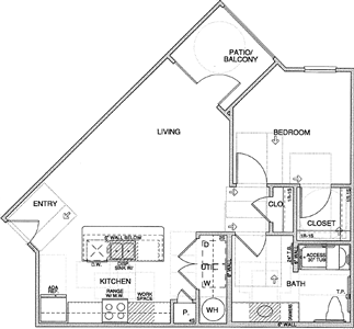A2(ADA) One Bedroom / One Bath - 724 Sq. Ft.*